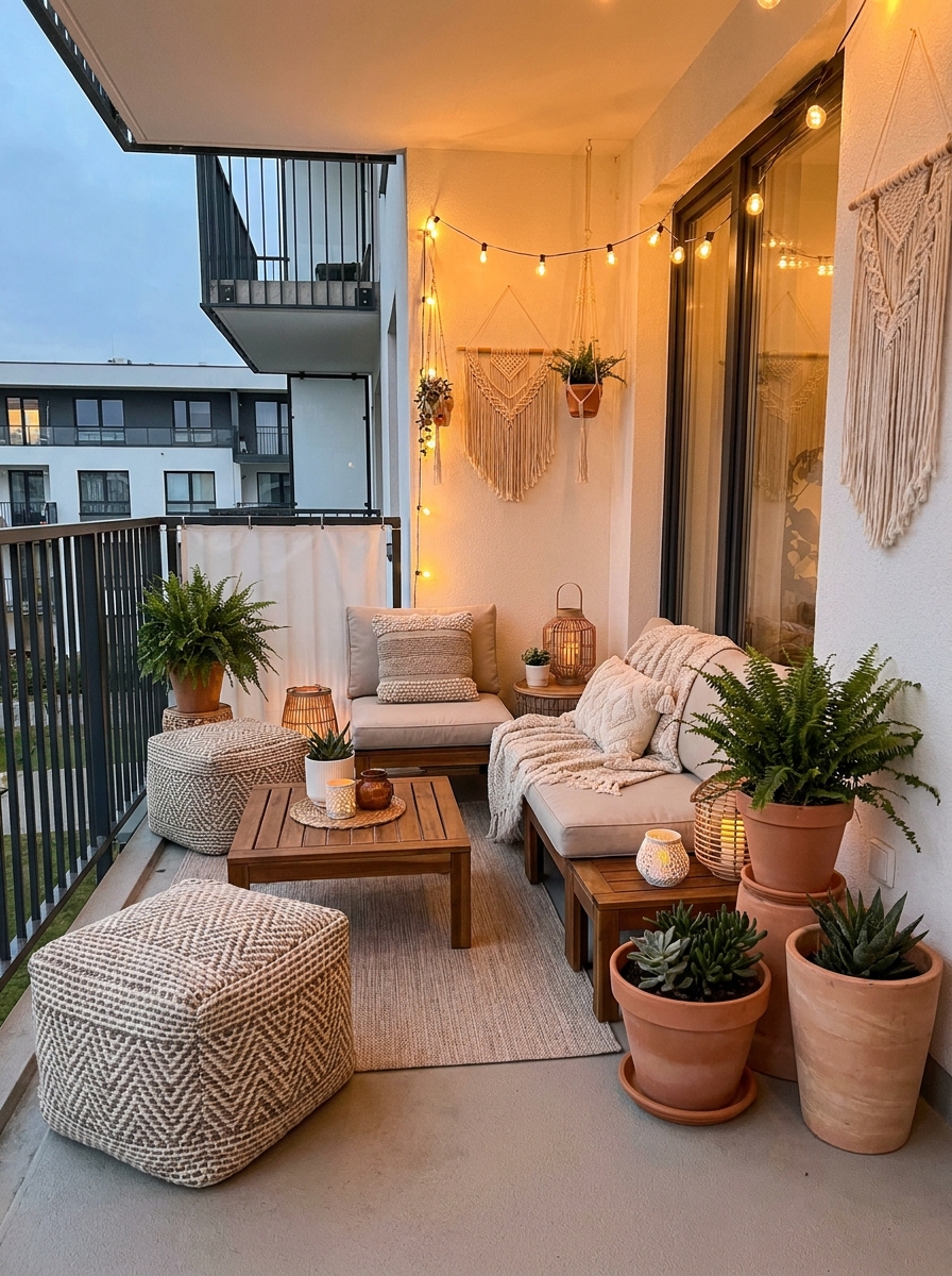 Patterned Outdoor Poufs