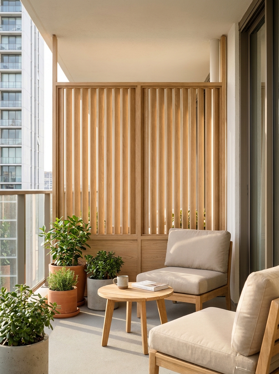 Wood Slat Privacy Screen